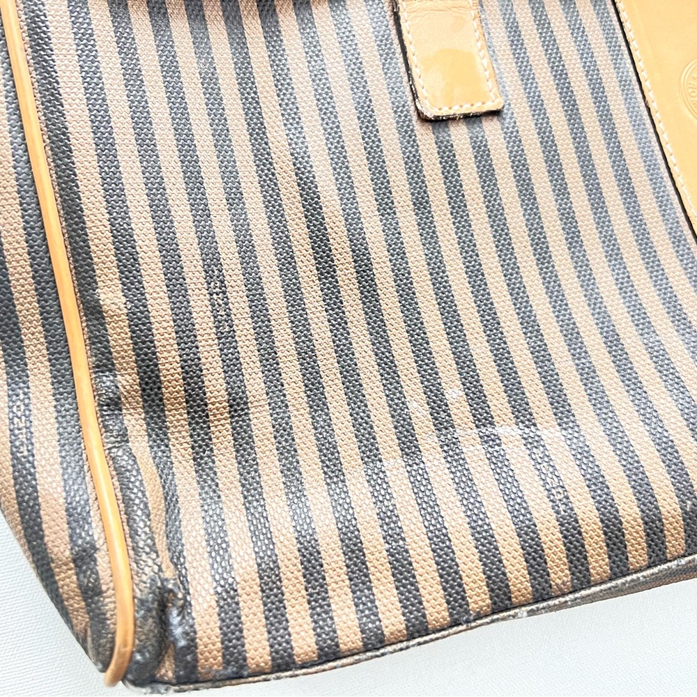 Vintage Fendi large brief shoulder bag striped logo serial number - Picture 15 of 15